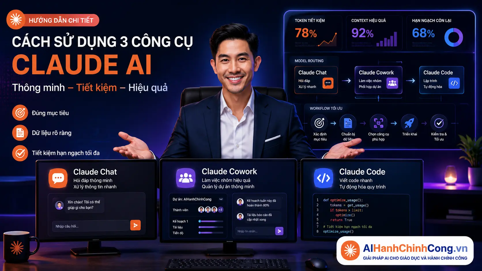 Cách sử dụng Claude AI Chat, Claude Cowork và Claude Code thông minh tiết kiệm hạn ngạch tối đa 2-1