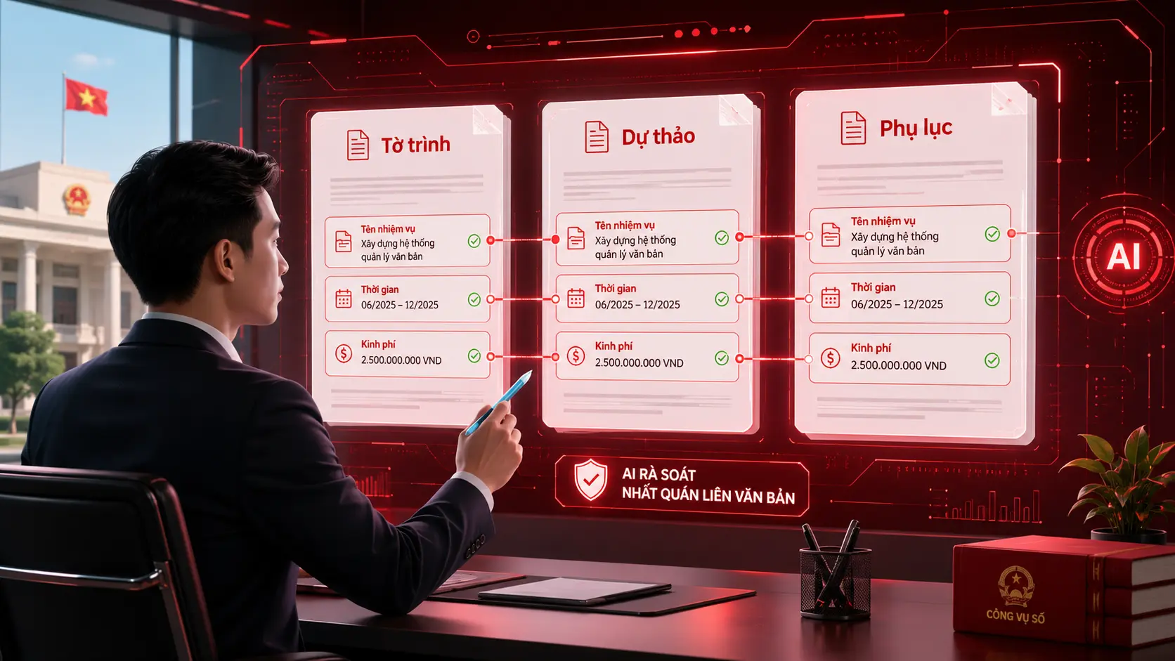 Tìm lỗi liên văn bản bằng ChatGPT Work tờ trình, dự thảo và phụ lục có thống nhất không 2